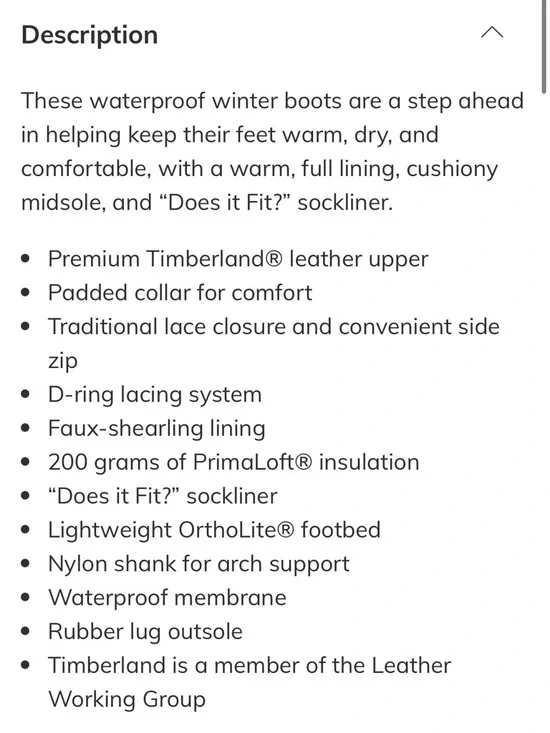 Timberland ~ Chillberg Winter Boots ~ Youth Size 1 ~ Brand New! - Picture 16 of 17